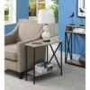 Outlet 👏 Tucson Wedge End Table with Shelf Sandstone/Black - Breighton Home 🔥