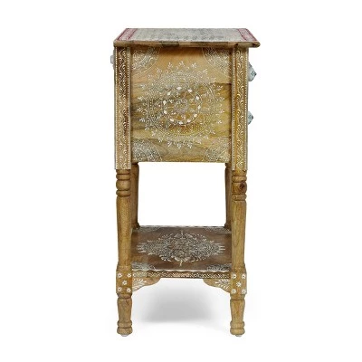 Deals π Sids Handcrafted Boho 3 Drawer Mango Wood End Table Natural - Christopher Knight Home 𧨠6 Deals π Sids Handcrafted Boho 3 Drawer Mango Wood End Table Natural - Christopher Knight Home 𧨠- Image 4