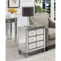 Coupon 🎉 Gold Coast BettyB Mirrored End Table - Breighton Home Antiqued Silver/mirror 😀