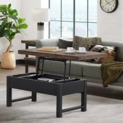 Coupon 😀 3pc 42" Pomona Living Room Set with Lift Top Coffee Table and Two End Tables with Shelves Rustic Natural - Alaterre Furniture 👏 -End And Side Tables shop unnamed file 660