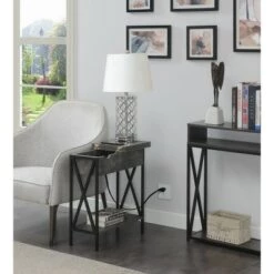 Best reviews of 🎉 Tucson Flip Top End Table with Charging Station and Shelf Cement/Black - Breighton Home 👏 -End And Side Tables shop unnamed file 6605