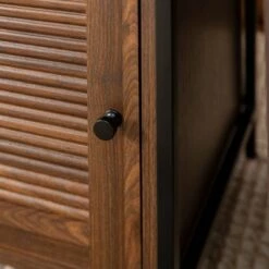 Cheap 🎉 Hatwell Single Fluted Door End Table - Saracina Home Dark Walnut 🔔 -End And Side Tables shop unnamed file 6624