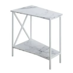 Hot Sale 💯 Breighton Home Tucson Wedge End Table - Johar Furniture Faux Marble White 🛒 -End And Side Tables shop unnamed file 6637