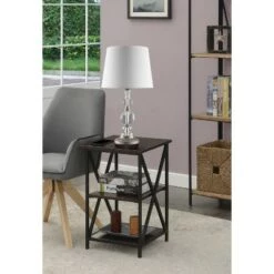 New ⌛ Tucson End Table with Shelves Espresso/Black - Breighton Home 😀