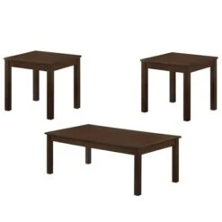 Discount 🧨 3pc Wooden Cocktail and End Tables with Block Legs - Benzara Gray ⌛ -End And Side Tables shop unnamed file 665