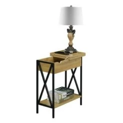 Best reviews of 😍 Tucson Flip Top End Table with Charging Station and Shelf English Oak/Black - Breighton Home ⭐ -End And Side Tables shop unnamed file 6663