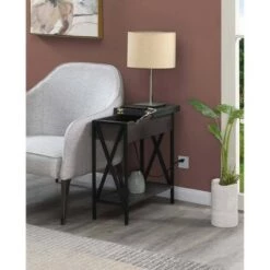 Brand new 😉 Tucson Flip Top End Table with Charging Station and Shelf Charcoal Gray/Black - Breighton Home 😍 -End And Side Tables shop unnamed file 6672