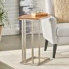 Coupon 🔔 Mcmanus Rustic Glam Handcrafted C Shaped End Table Natural/Silver - Christopher Knight Home 😀 -End And Side Tables shop unnamed file 6676