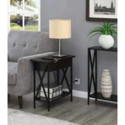 Top 10 🥰 Tucson Flip Top End Table with Charging Station and Shelf Espresso/Black - Breighton Home ✨