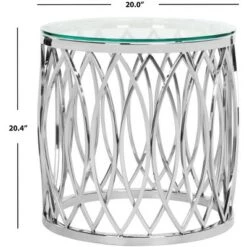 Coupon 🎁 April Glass Top End Table - Chrome - Safavieh 🥰 -End And Side Tables shop unnamed file 6695