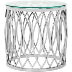 Coupon 🎁 April Glass Top End Table - Chrome - Safavieh 🥰 -End And Side Tables shop unnamed file 6697