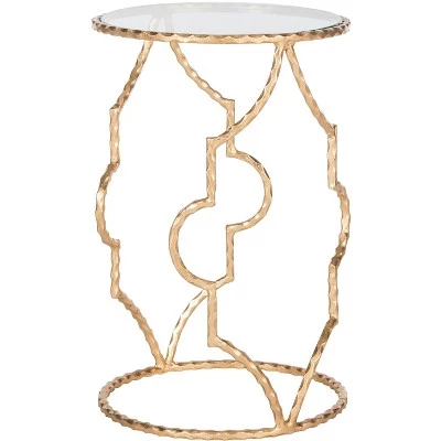 Cheapest βοΈ Ira Round Gold Leaf End Table - Gold/Glass - Safavieh π 4 Cheapest βοΈ Ira Round Gold Leaf End Table - Gold/Glass - Safavieh π - Image 2
