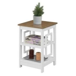 Cheapest 😉 Town Square End Table with Shelves Driftwood/White - Breighton Home 🛒 -End And Side Tables shop unnamed file 6720