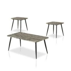 Flash Sale ⭐ 3pc Huntman Metal Legs Coffee Table Set - HOMES: Inside + Out Natural 🔥 -End And Side Tables shop unnamed file 673