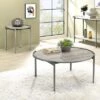 Budget 🎉 2pc Millerton Round Coffee and End Table Set Light Gray/Brushed Metal - miBasics 👍 -End And Side Tables shop unnamed file 674