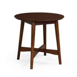 Promo 🤩 Behrens Mid-Century Modern Wood End Table - Christopher Knight Home Walnut 🎉 -End And Side Tables shop unnamed file 6772