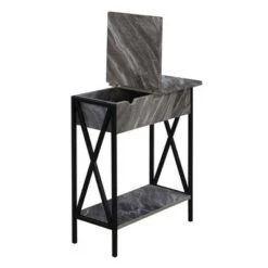 Cheap 🤩 Tucson Flip Top End Table with Charging Station and Shelf Gray Faux Marble/Black - Breighton Home ❤️ -End And Side Tables shop unnamed file 6777