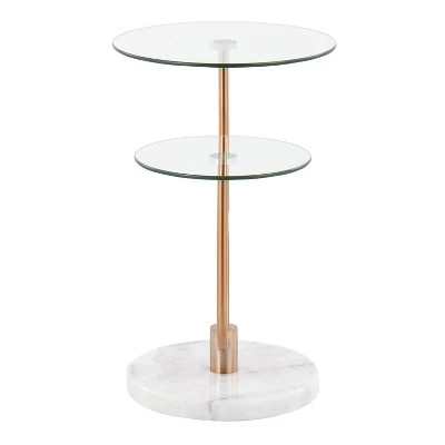Wholesale π Trombone Glam Side Table - LumiSource Marble/nickel/glass Black/nickel/clear π― 6 Wholesale π Trombone Glam Side Table - LumiSource Marble/nickel/glass Black/nickel/clear π― - Image 4
