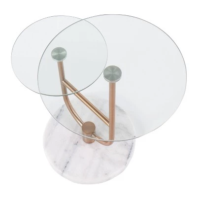 Wholesale π Trombone Glam Side Table - LumiSource Marble/nickel/glass Black/nickel/clear π― 7 Wholesale π Trombone Glam Side Table - LumiSource Marble/nickel/glass Black/nickel/clear π― - Image 5
