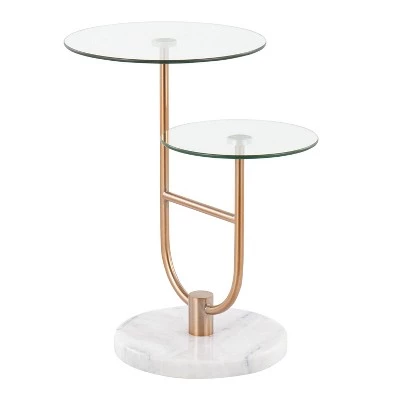 Wholesale π Trombone Glam Side Table - LumiSource Marble/nickel/glass Black/nickel/clear π― 11 Wholesale π Trombone Glam Side Table - LumiSource Marble/nickel/glass Black/nickel/clear π― - Image 9