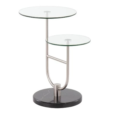 Wholesale π Trombone Glam Side Table - LumiSource Marble/nickel/glass Black/nickel/clear π― 12 Wholesale π Trombone Glam Side Table - LumiSource Marble/nickel/glass Black/nickel/clear π― - Image 10