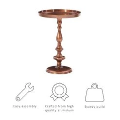 Deals π Zilma Pedestal Side Table - Powell Company Antiqued Copper π