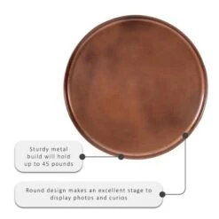 Deals 😀 Zilma Pedestal Side Table - Powell Company Antiqued Copper 👏 -End And Side Tables shop unnamed file 6909