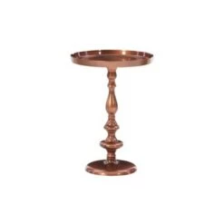 Deals 😀 Zilma Pedestal Side Table - Powell Company Antiqued Copper 👏 -End And Side Tables shop unnamed file 6914