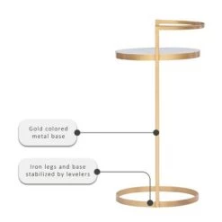 Promo 👏 Kleier Side Table Gold - Powell Company 😍 -End And Side Tables shop unnamed file 6957