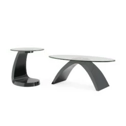 Budget 👏 2pc Gummerton Glass Top Coffee and End Table Set - miBasics White 😀 -End And Side Tables shop unnamed file 696