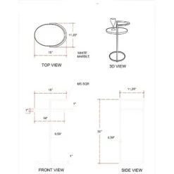 Promo 👏 Kleier Side Table Gold - Powell Company 😍 -End And Side Tables shop unnamed file 6963