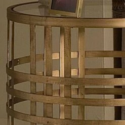 Cheap 👏 Woven Brass Side Table Brass - FirsTime 😍 -End And Side Tables shop unnamed file 7000