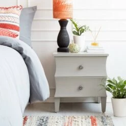 Wholesale ✔️ Arlan Side Table with 2 Drawers Gray - Adore Decor 😀