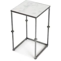 Outlet ⌛ Berlin Solid Marble Side Table White - Finch ✔️