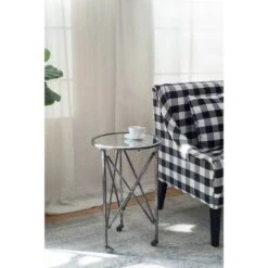 Coupon 😀 A&B Home Gilbert Side Table Antique Silver - A&B Home 🥰