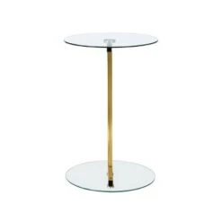 Hot Sale ❤️ Carolina Chair & Table Ryker Pedestal Side Table Gold - Carolina Chair & Table 😍