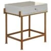 Best deal 🎉 White Lacquered Side Table with Antique Gold Base White - Stylecraft ⌛ -End And Side Tables shop unnamed file 7109