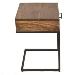 Cheap 👏 Mango Wood Side Table with Drawer and Cantilever Iron Base Brown/Black - The Urban Port ⌛ -End And Side Tables shop unnamed file 7119