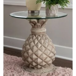Best Sale 😀 Pamella Pineapple Side Table Gray - Powell Company 🥰 -End And Side Tables shop unnamed file 7131