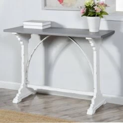 Best Pirce 😀 Distressed Metal and Wood Side Table Distressed White - Stylecraft 👏