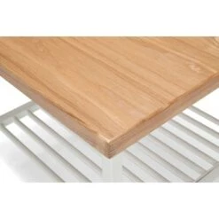 Budget ⌛ Industrial Modern Wood Top/Metal Frame Side Table with Metal Shelf White/Natural - OFM 🎁 -End And Side Tables shop unnamed file 7175