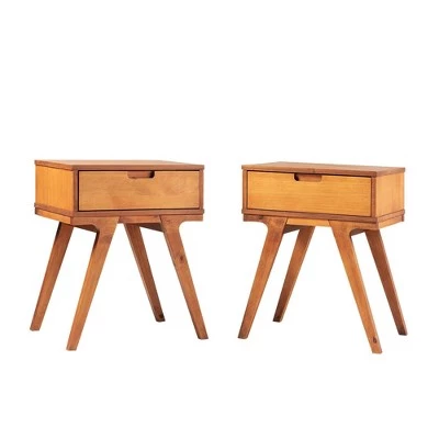 Flash Sale βοΈ Set of 2 Donna Wood Bridge Leg Boho End Tables with Drawer - Saracina Home Caramel π 10 Flash Sale βοΈ Set of 2 Donna Wood Bridge Leg Boho End Tables with Drawer - Saracina Home Caramel π - Image 8