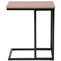 Deals 👍 Flash Furniture Aurora Rustic Wood Grain Finish Side Table with Black Metal Cantilever Base 😉