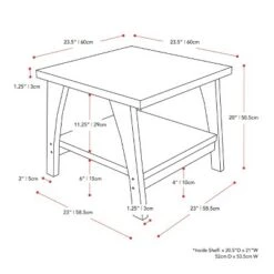 Brand new 🤩 Hollywood Side Table with Lower Shelf Dark Gray - CorLiving 🥰 -End And Side Tables shop unnamed file 7216