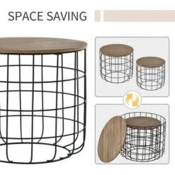 Wholesale ⌛ HomCom 2pc Retro Industrial Style Side End Table Set 😀 -End And Side Tables shop unnamed file 724