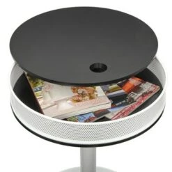 Best Sale 😍 Sloane Retro Round Storage Top Side Table Black/White - Buylateral 🛒 -End And Side Tables shop unnamed file 7254
