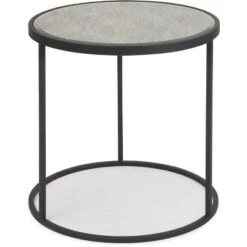 Budget ⭐ Gramercy Round Mirrored Side Table Black - Finch 🔔 -End And Side Tables shop unnamed file 7262