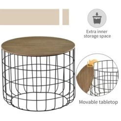 Wholesale ⌛ HomCom 2pc Retro Industrial Style Side End Table Set 😀 -End And Side Tables shop unnamed file 727