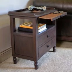Buy 🧨 Decor Therapy Timothy Side Table with Pull Out Tray Brown - Décor Therapy 👏 -End And Side Tables shop unnamed file 7277