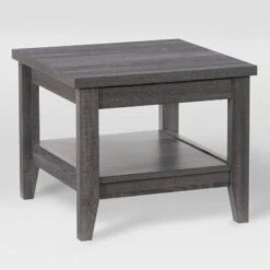 New 💯 Hollywood Side Table with Shelf Dark Gray - CorLiving ✨